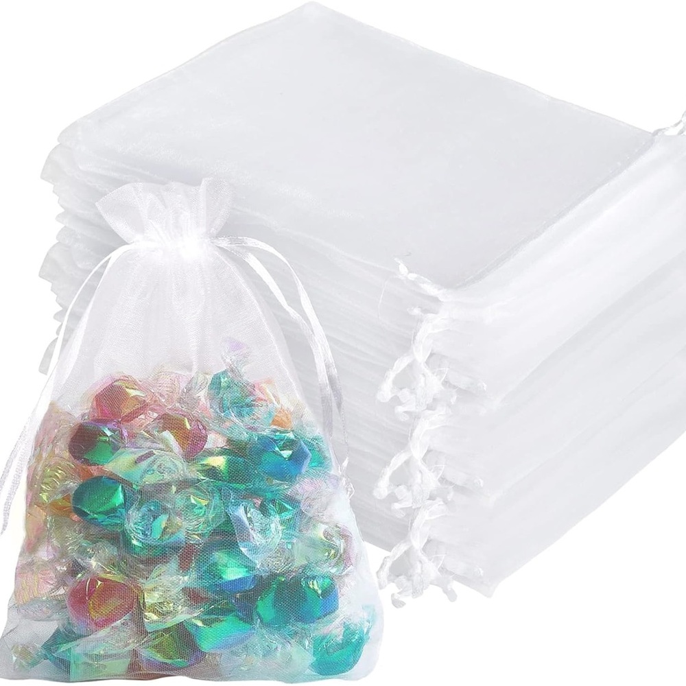 White Organza Favor Bags - 25pcs - 4” x 6”